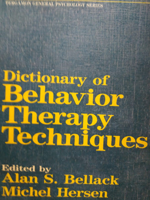 Dictionary of Behavior Therapy Techniques Alan S. Bellack | المعرض المصري للكتاب EGBookFair