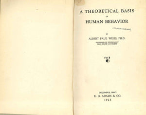 A theoretical basis of human behavior Albert Paul Weiss Human Development | المعرض المصري للكتاب EGBookfair
