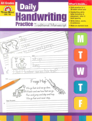 Daily Handwriting Traditional Manuscript Evan Moor Educational Publishers Children | المعرض المصري للكتاب EGBookFair