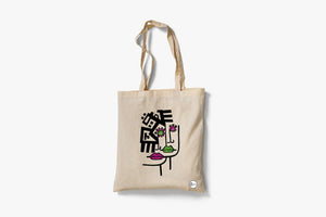 Tote Bag "Black Calligraphy Faces" | المعرض المصري للكتاب EGBookFair