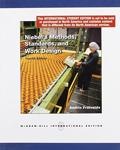 Nebels Methods Stndards And Work Design 12Ed (Ie) (Pb 2009)