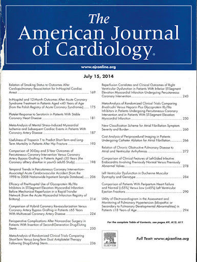 The American Journal Of Cardiology July 15, 2014
